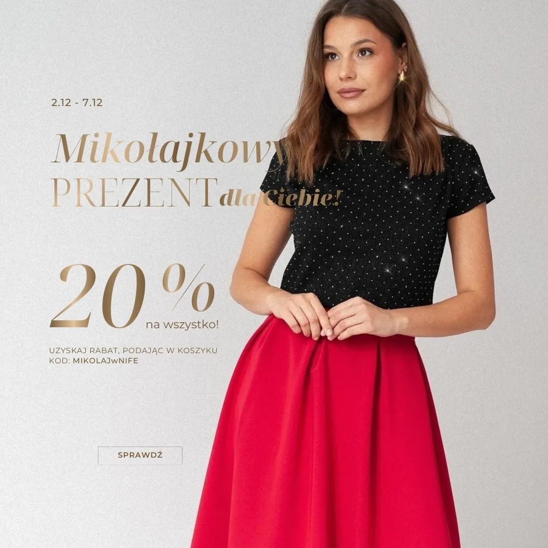 obniżka cen, rabat, mikołajki, Mikołaj, dla ciebie, dla kobiet, czerwona spódnica, spodnie, czerwony garnitur, czerwona sukienka, w co się ubrać w święta, impreza firmowa, wigilia firmowa,