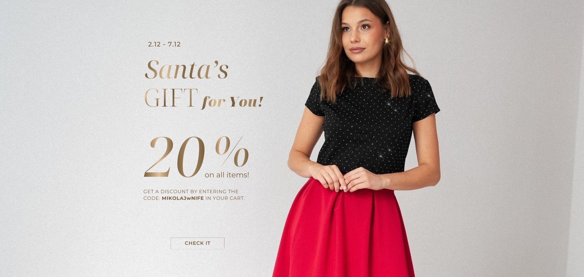 Santa, Gift, for you, for women, red dress, red suit, red skirt, christmas outfit, christmas looks, what to wear on Christmas, how to wear on Christams Eve, part, evernt, discount, discount prices,