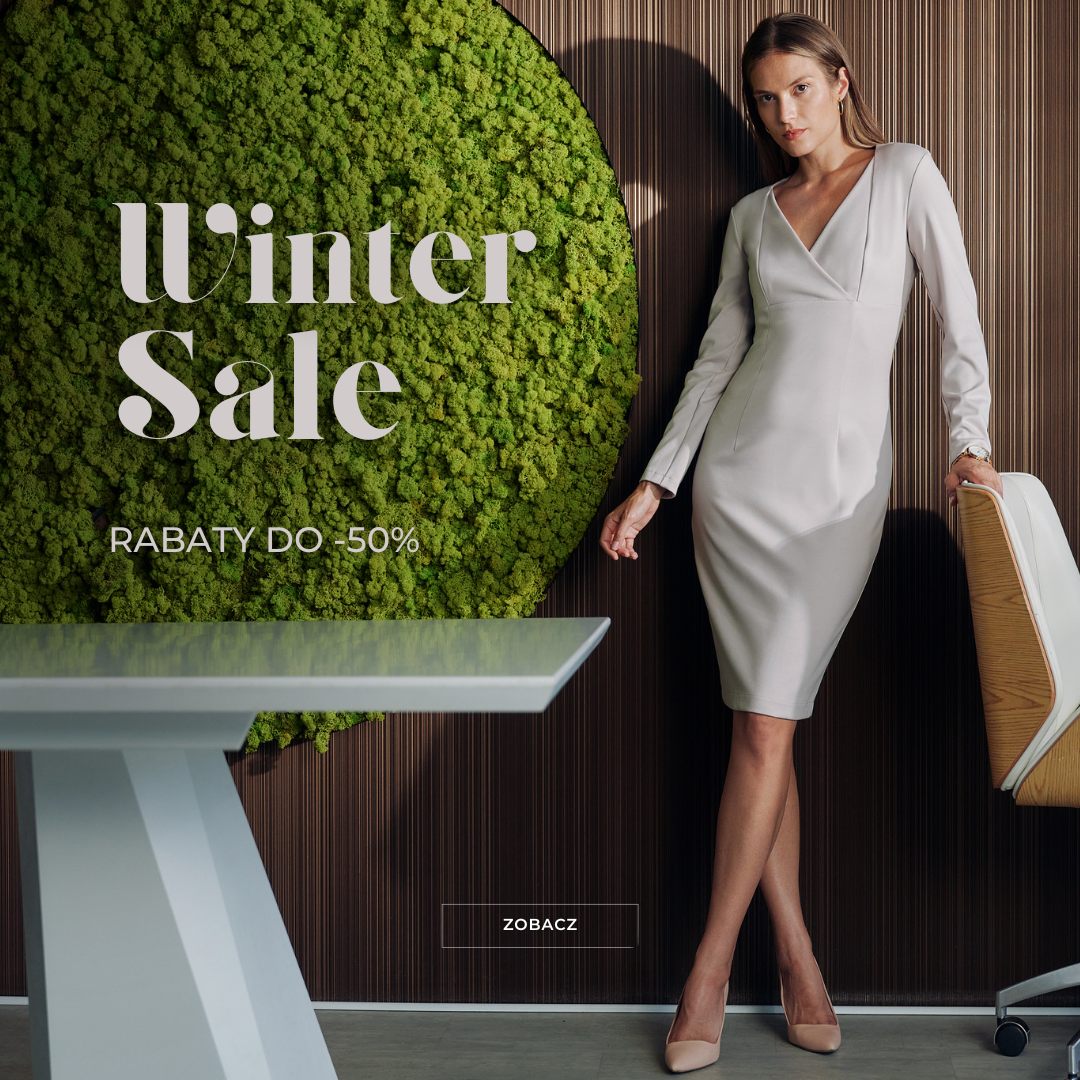 Winter Sale, Obniżka cen, promocja, wyprzedaż, odziez biurowa, granitur damski, spodnie na kant, bluzka, koszula damska
