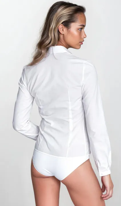 Elegancka biała koszula body