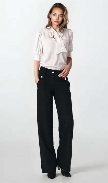 Czarne spodnie palazzo