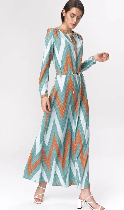 Turkusowa sukienka maxi 