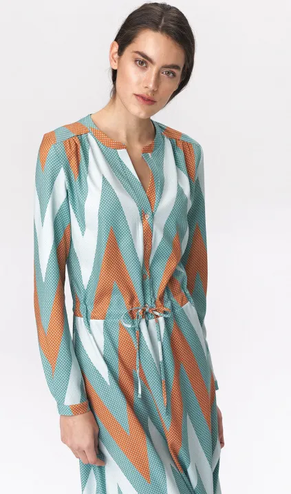 Turkusowa sukienka maxi 