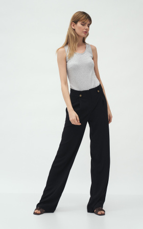 Black womens trousers in palazzo style