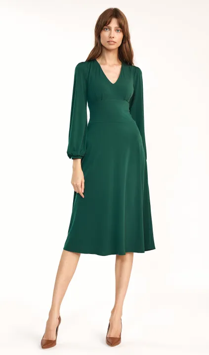 Klasyczna zielona sukienka midi