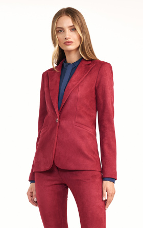 Single-row  jacket in burgundy colour
