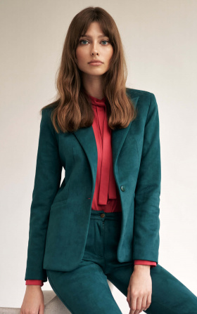 Single-row green jacket