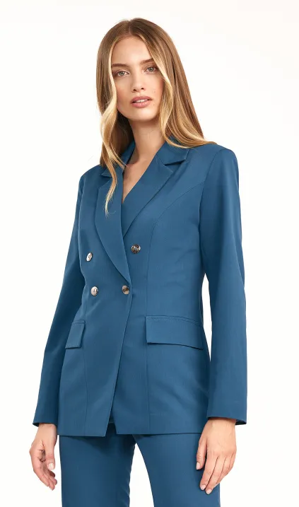 Doublebreasted azure blazer