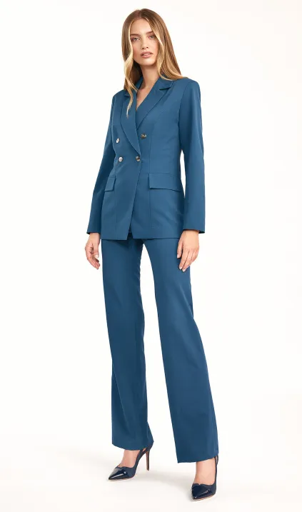 Dwurzędowy lazurowy żakiet