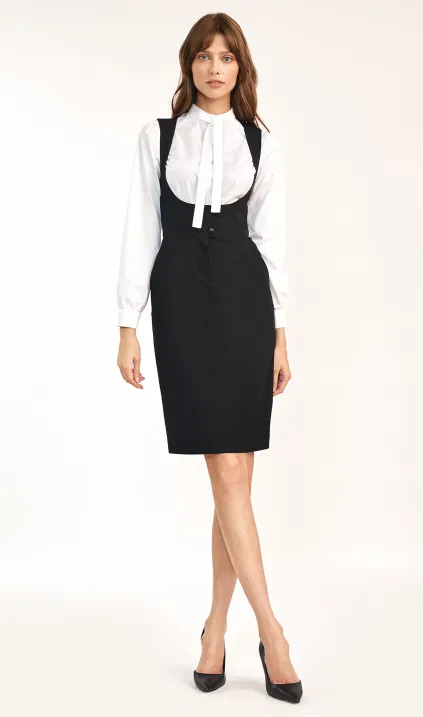 Czarna sukienka z guzikami 