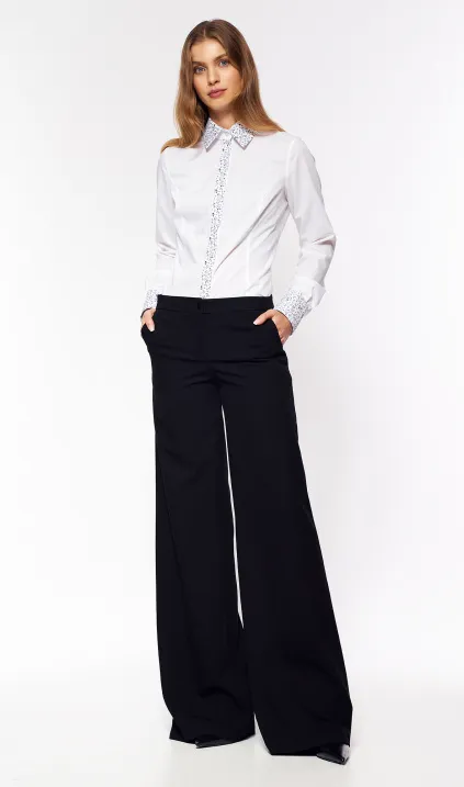 Czarne spodnie palazzo