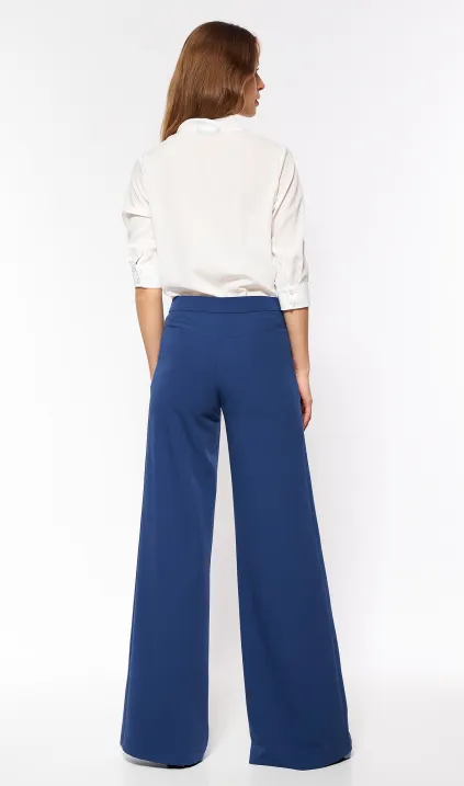 Kobaltowe spodnie palazzo
