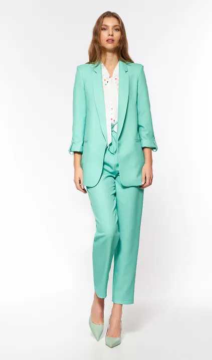 Seledynowa marynarka oversize