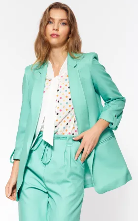 Seledynowa marynarka oversize