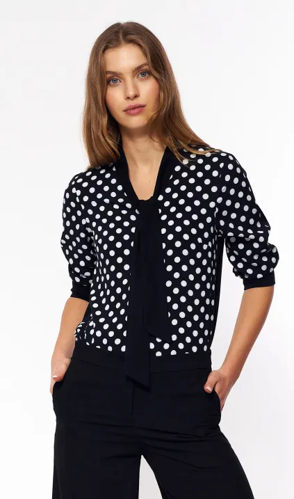 Subtle blouse with white polka dots