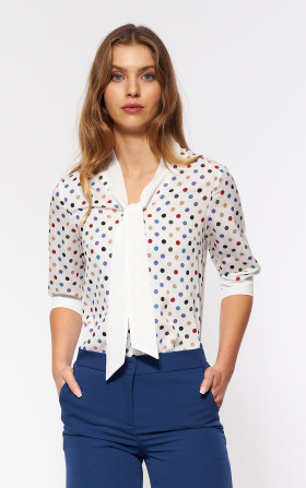 Subtle blouse in ecru/violet colour