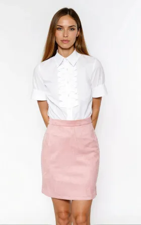 White shirt with pleated buttons line