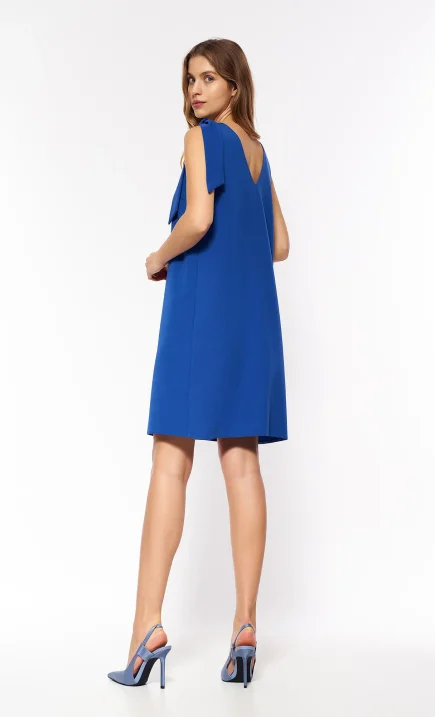 Chabrowa sukienka z szarfą