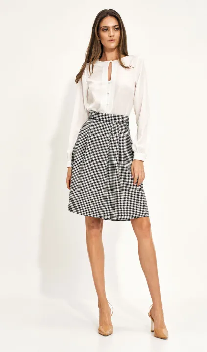 Rozszerzona spódnica w pepitkę