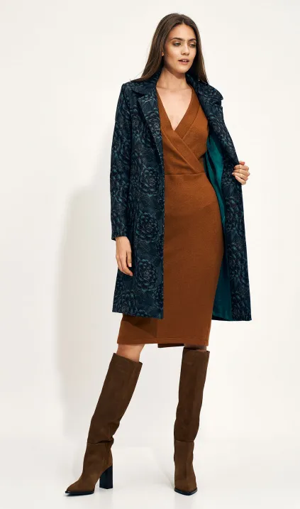 Klasyczny płaszcz w kwiaty