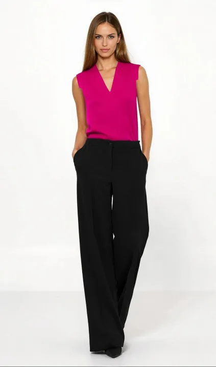 Czarne spodnie loose cut