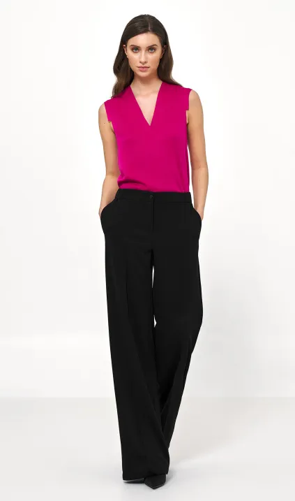 Czarne spodnie loose cut