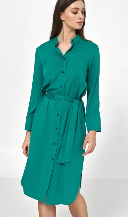 Zielona wiskozowa sukienka midi 