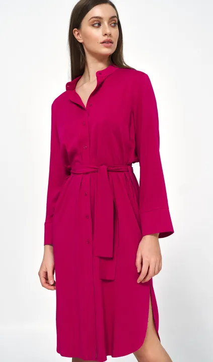 Viscose midi dress in fuchsia colour