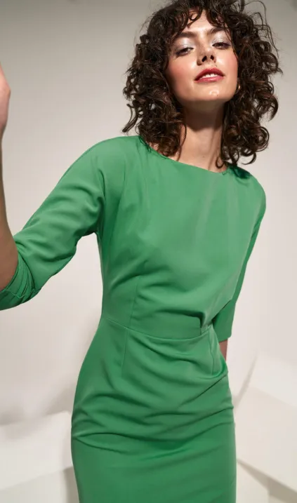 Asymetric green dress