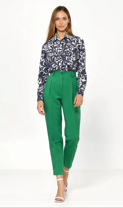 Zielone spodnie typu balloon