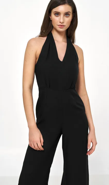 Czarny kombinezon bez pleców