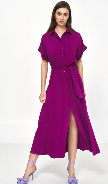 Purple midi dress