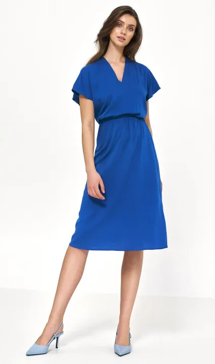 Viscose dress in cornflower colour