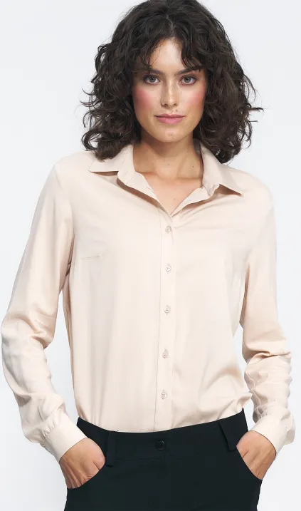 Wiskozowa koszula w kolorze beżu