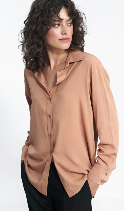 Camel viscose shirt