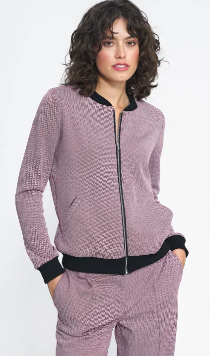 Bomberka w bordową jodełkę