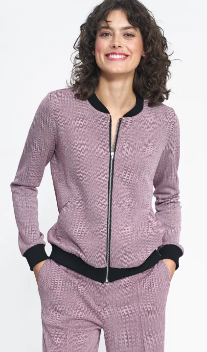 Bomberka w bordową jodełkę