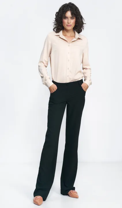 Black bootcut trousers