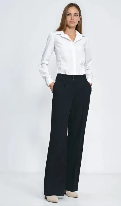 Czarne spodnie typu wide leg