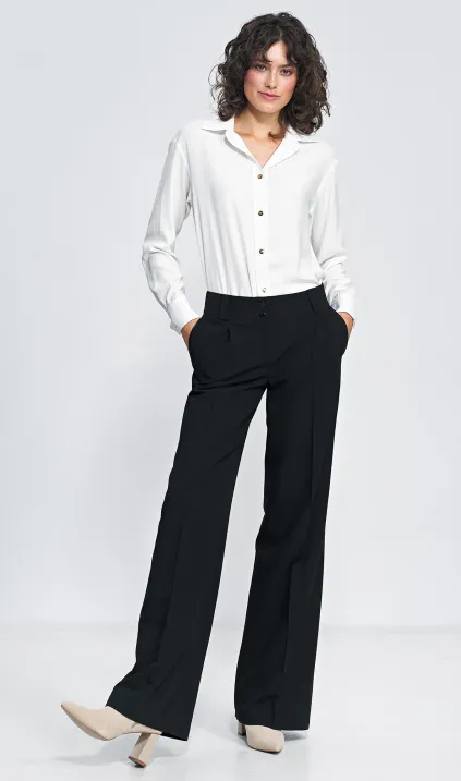 Czarne spodnie typu wide leg