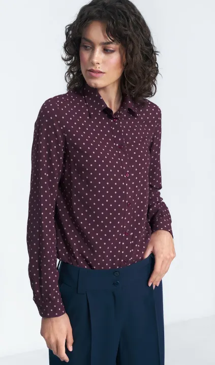 Wiskozowa koszula w groszki