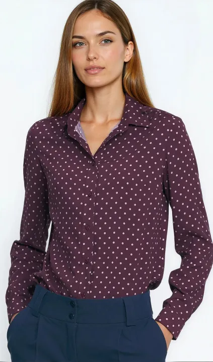Wiskozowa koszula w groszki