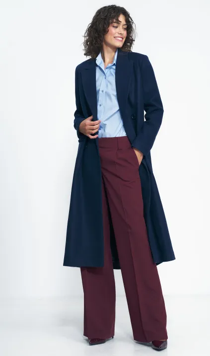 Granatowy płaszcz oversize