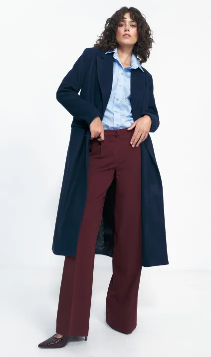 Granatowy płaszcz oversize