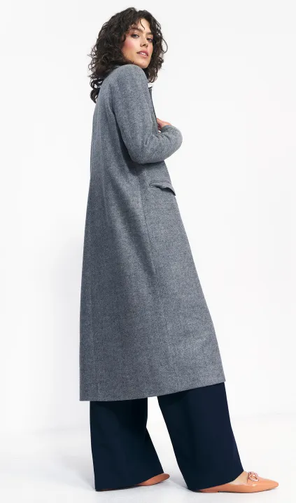 Szary płaszcz oversize