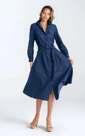Sukienka jeansowa, zapinana na napy - denim 