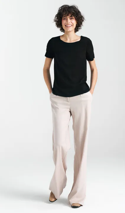 Bluzka basic z krótkim rękawem - czarny