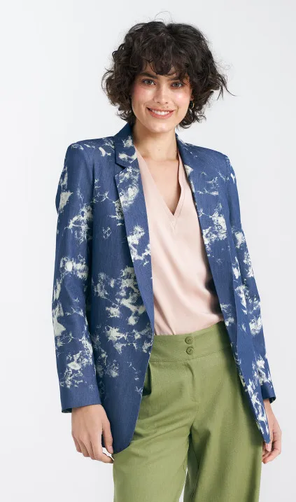 Marynarka- denim w marmurkowy wzór