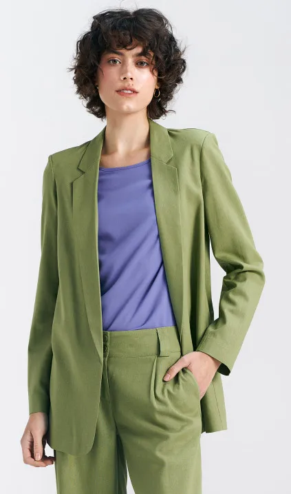Longer, linen jacket- green/pistachio