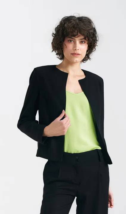 Linen Chanel jacket- black